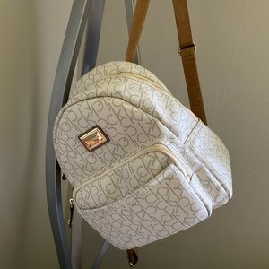 Calvin Klein white beige OS backpack